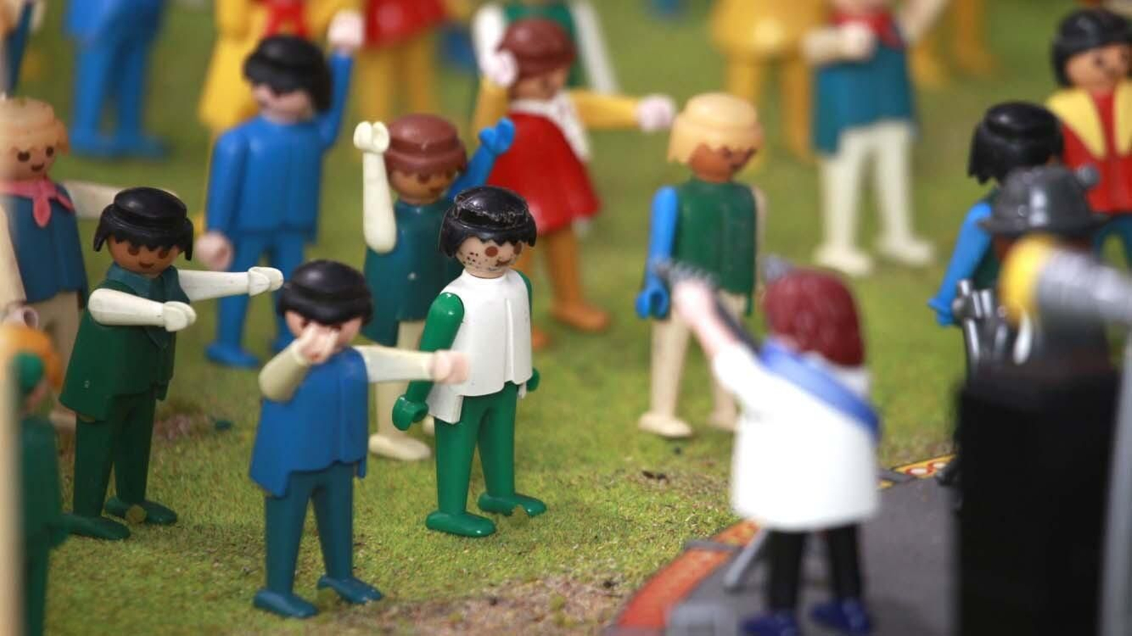 Las fotos de la exposición de las figuras de Playmobil