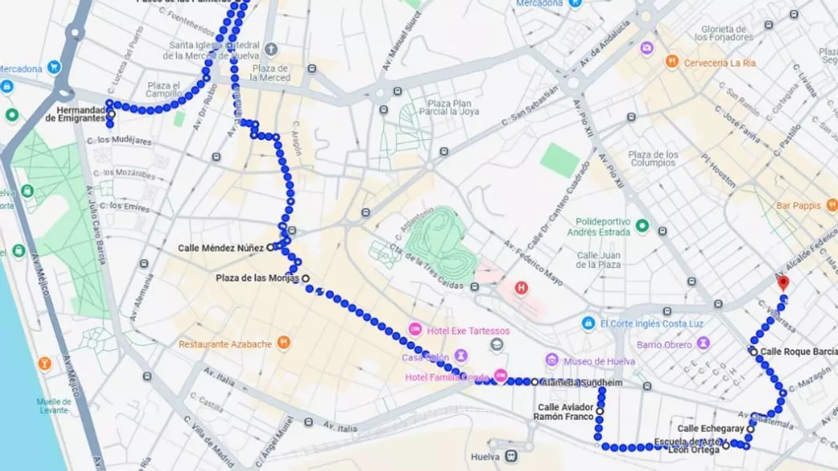 Horario e Itinerario Heraldo Real. Huelva 03 de Enero del 2025