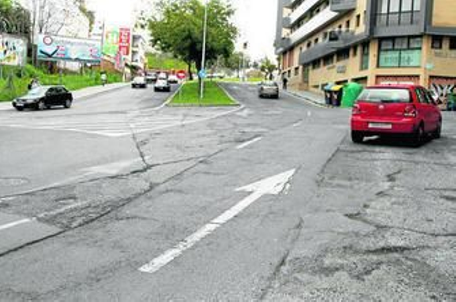 Estado del firme en el entorno de la Cuesta del Carnicero.