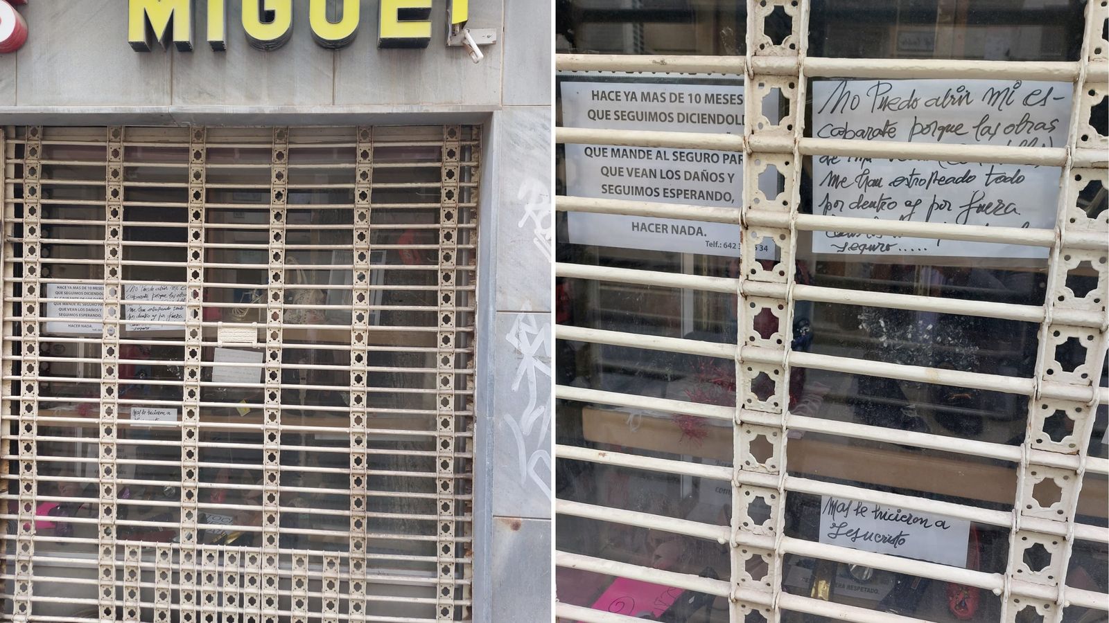 Calzados Miguel informa en su escaparate de los motivos del cierre