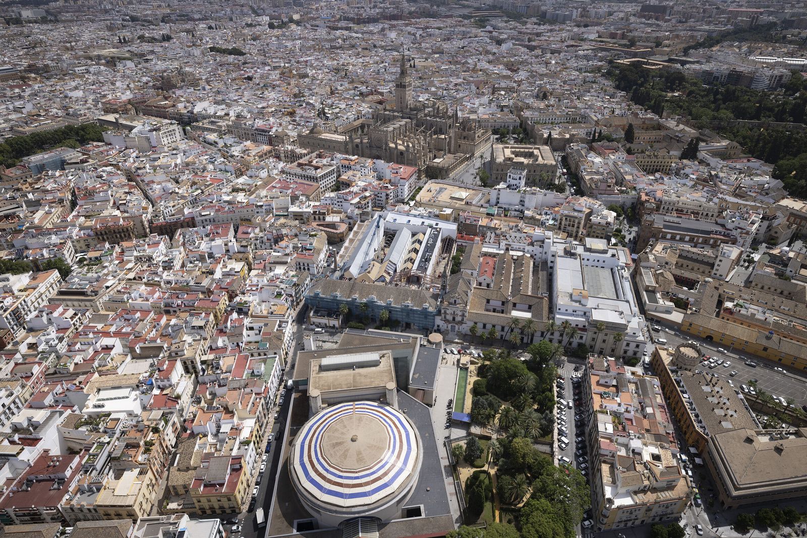 Sevilla desde el helicóptero de la Policía Nacional