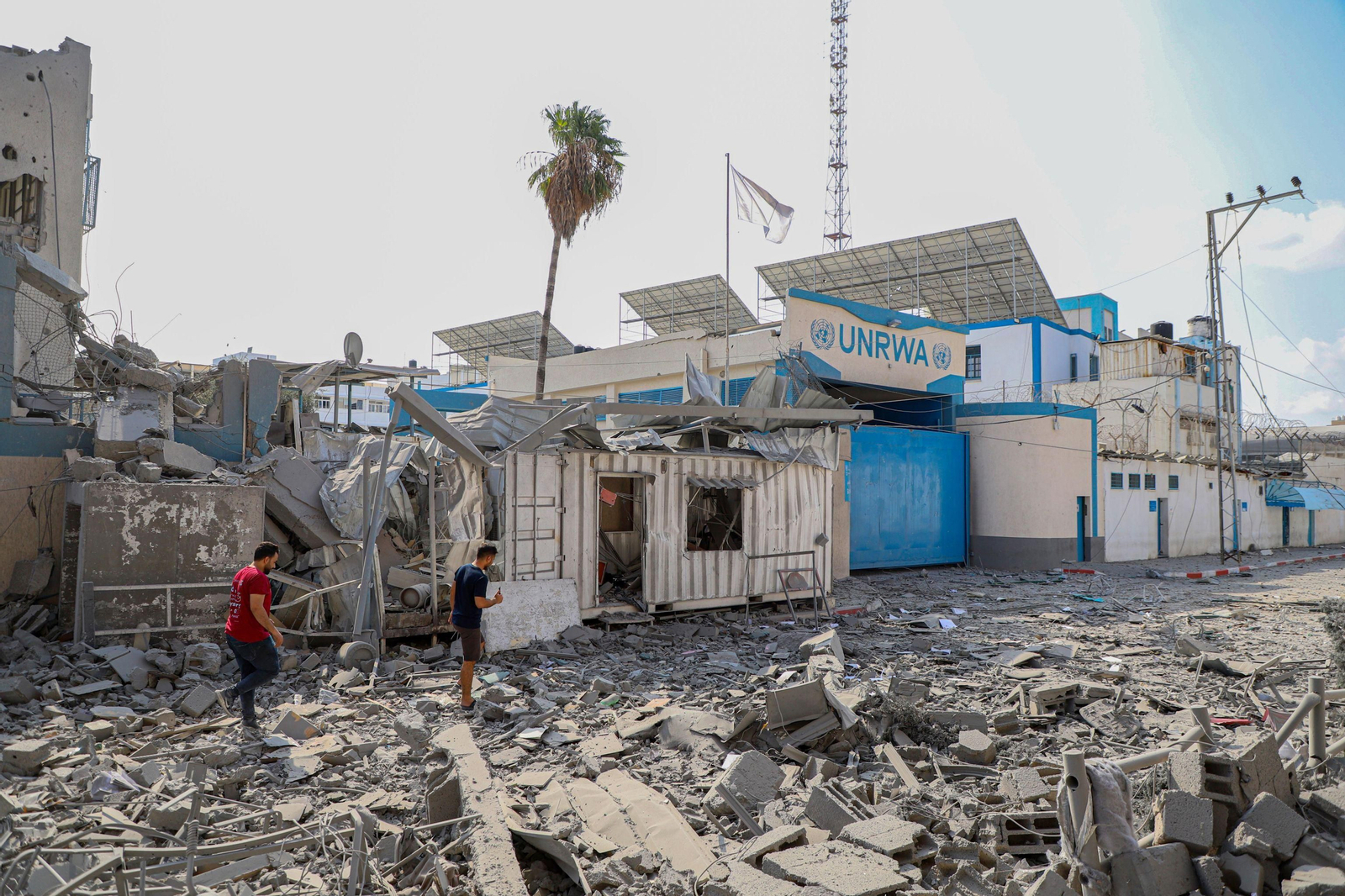 Destrucción en un centro de la ONU en la ciudad de Gaza.