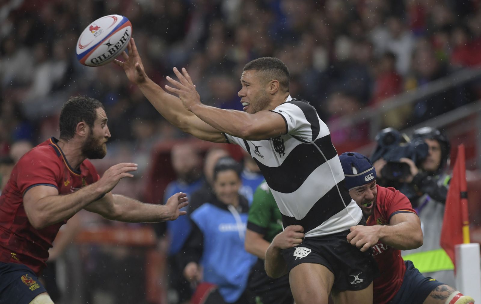 Una imagen del partido del pasado sábado de España contra los Barbarians.