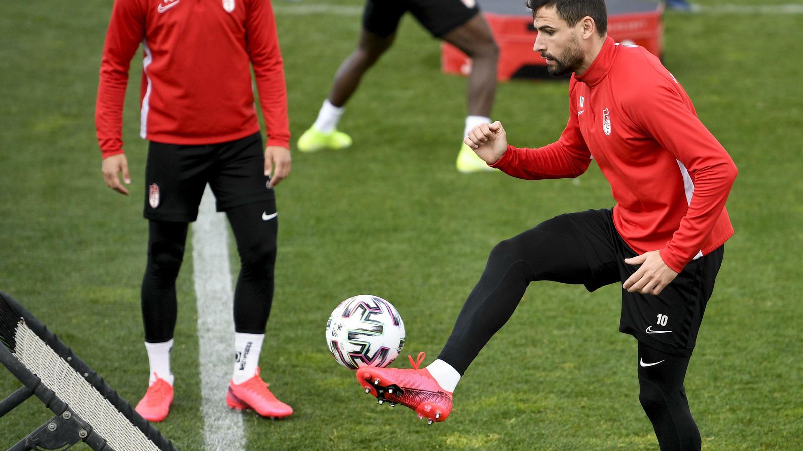 Antonio Puertas, en el entrenamiento de este lunes