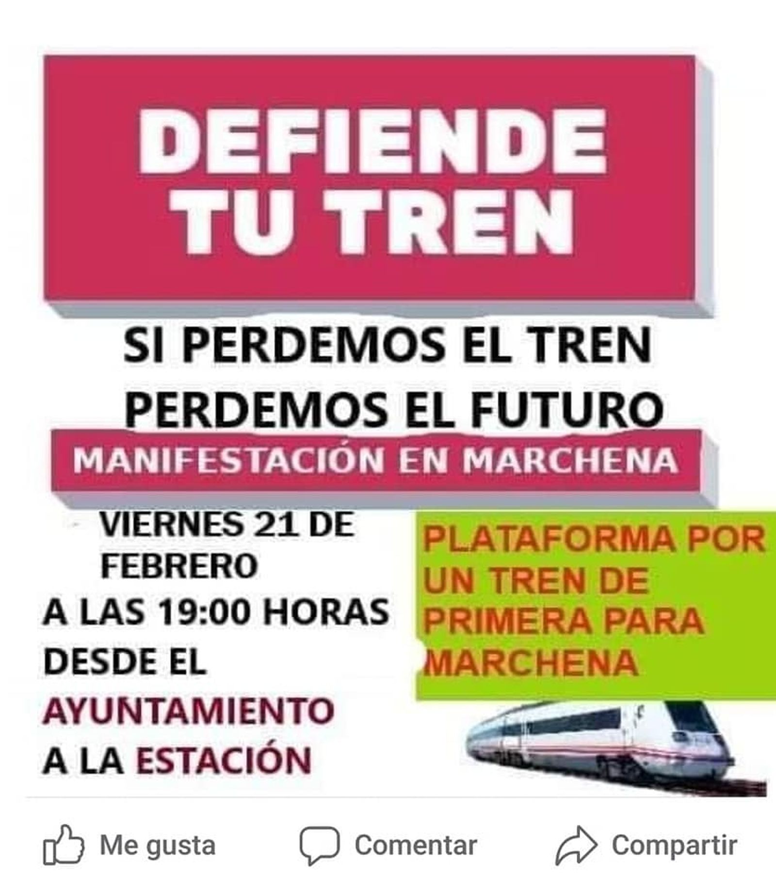 Un cartel de la manifestación que se ha convocado para el viernes 21 de febrero en Marchena.