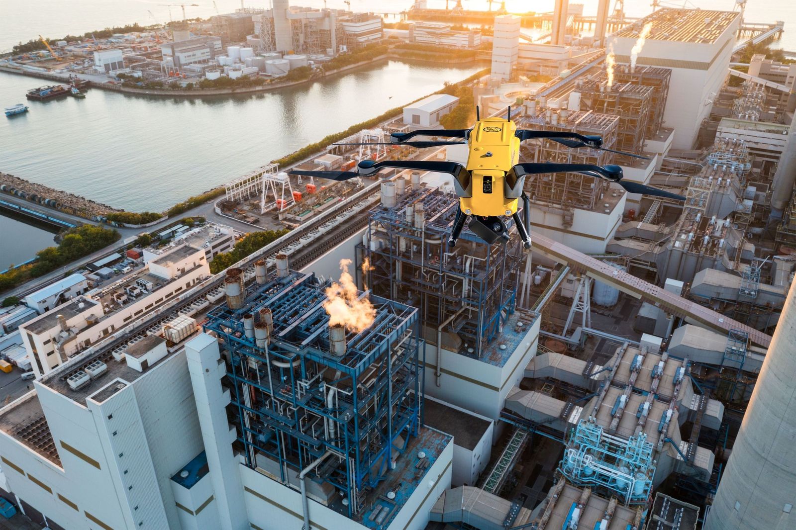Vista aérea de un dron de Prosegur.