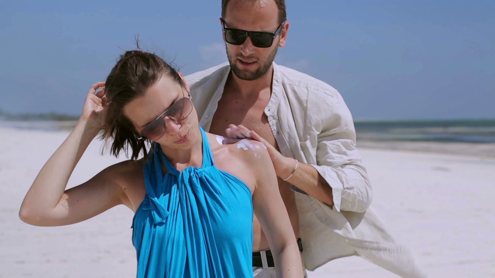 Aplicación de crema solar