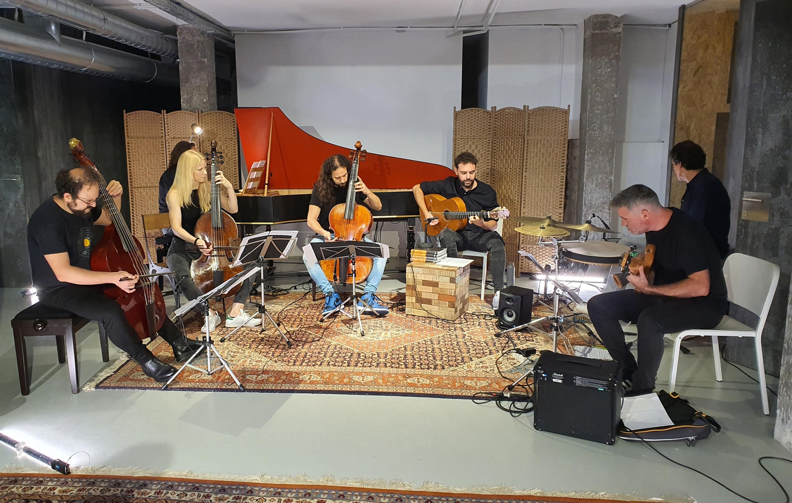 Accademia del Piacere y Dani de Morón, en un ensayo.