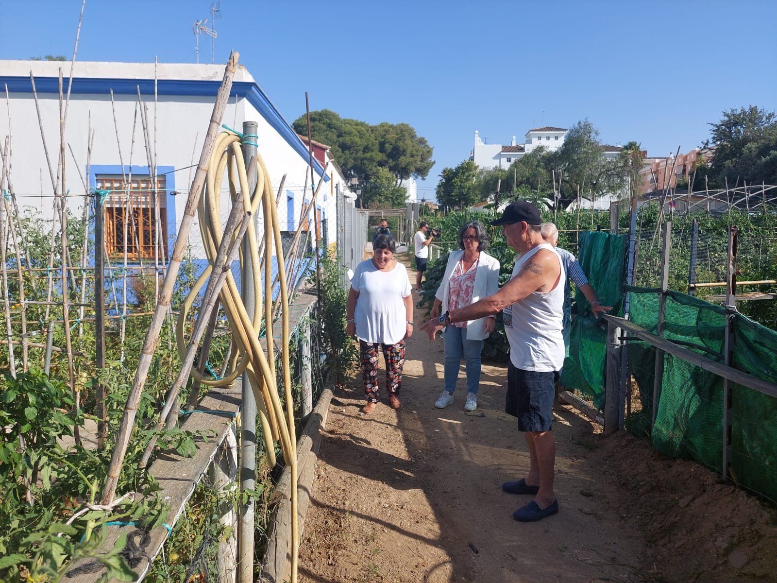 La delegada municipal de Tercera Edad, María José Batista, visitó los huertos ecológicos que los mayores de la Asociación de Mayores Huerta del Rosario.