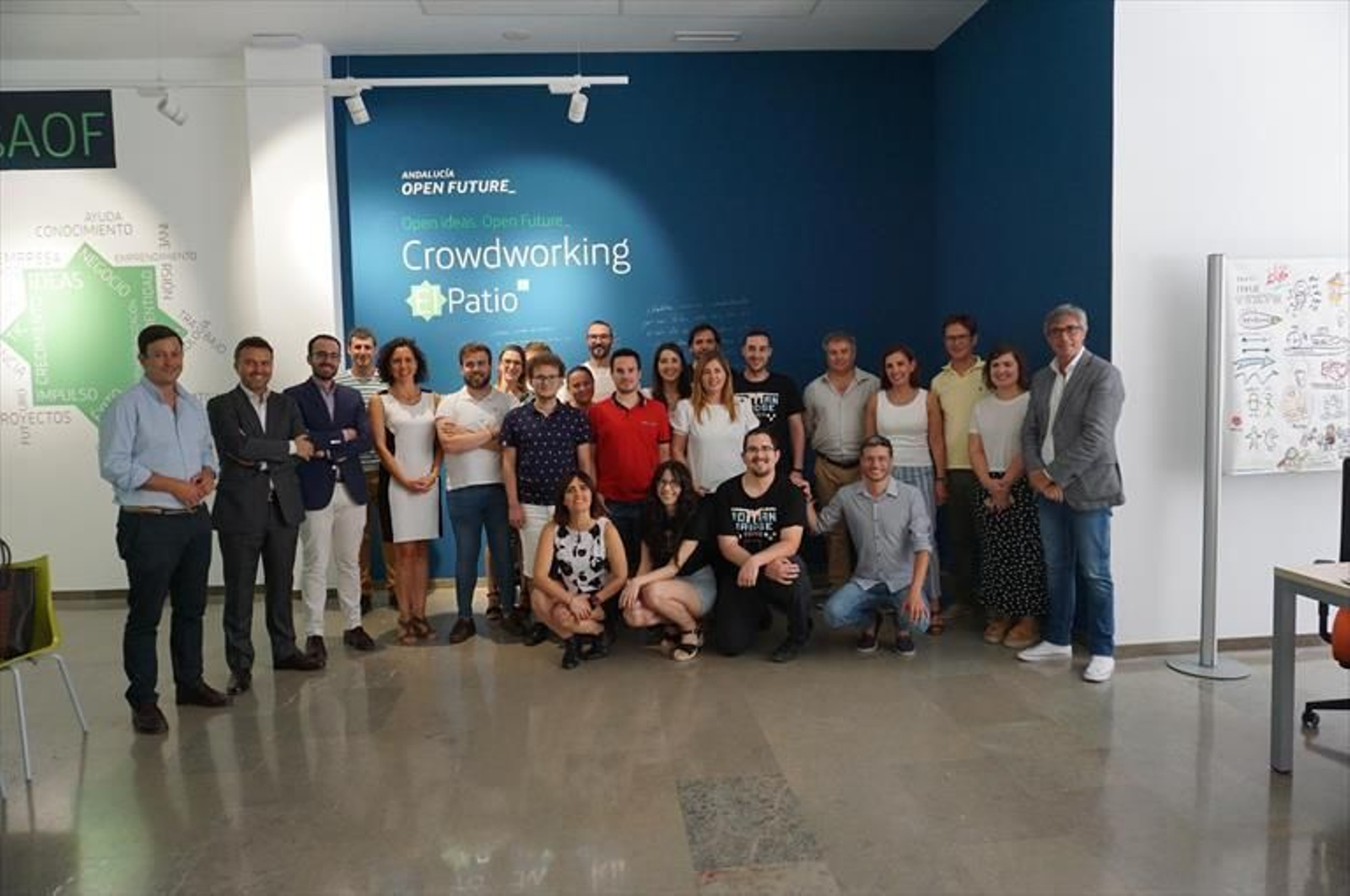 Dirigentes institucionales y emprendedores en El Patio.