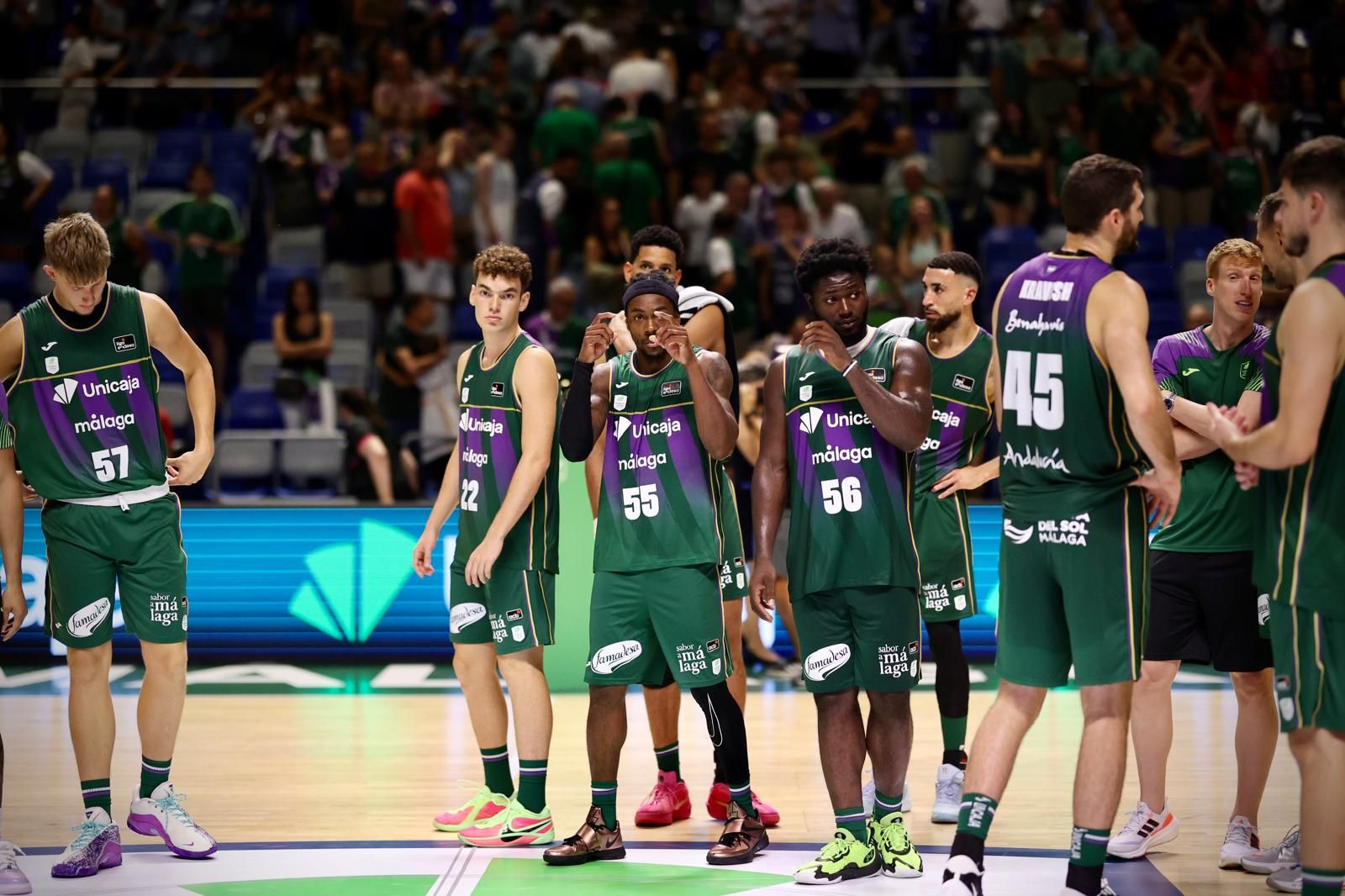 Los jugadores del Unicaja.