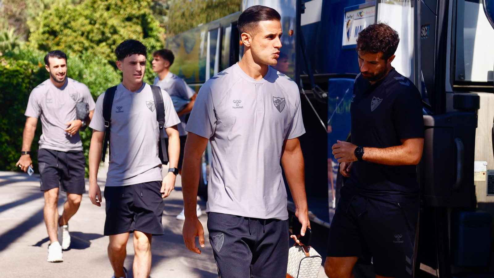 Luismi Sánchez llegando al encuentro