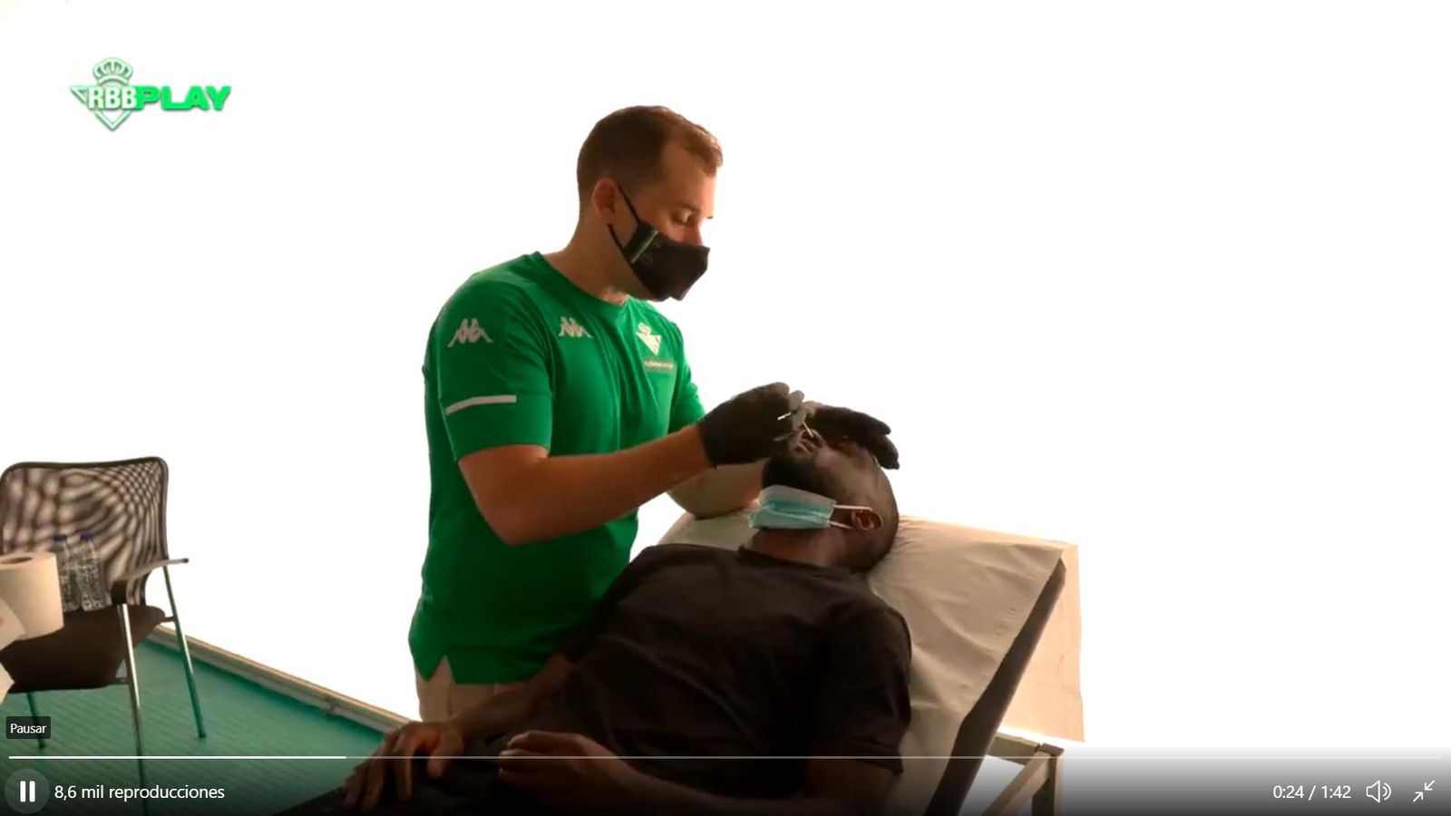 Sabaly se somete al test PCR.