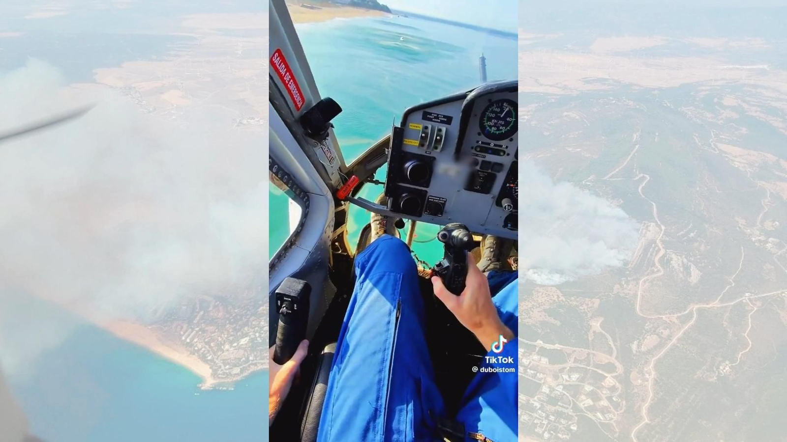 Las emocionantes imágenes del incendio de Tarifa desde un helicóptero Las emocionantes imágenes del incendio de Tarifa desde un helicóptero
