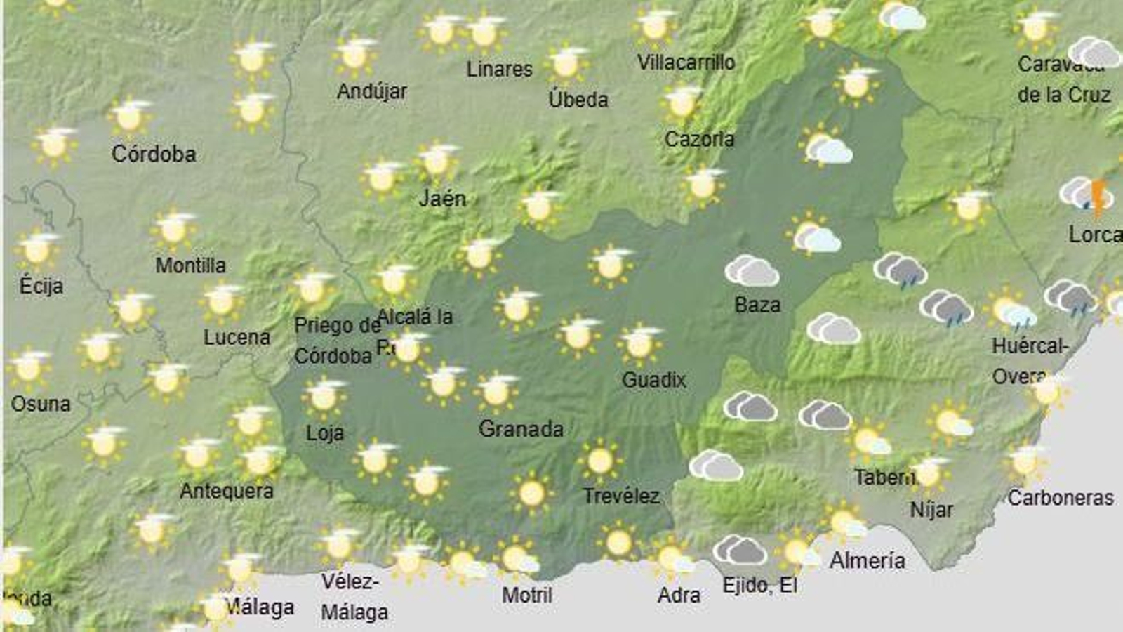 El Tiempo en Granada el 9 de septiembre de 2025