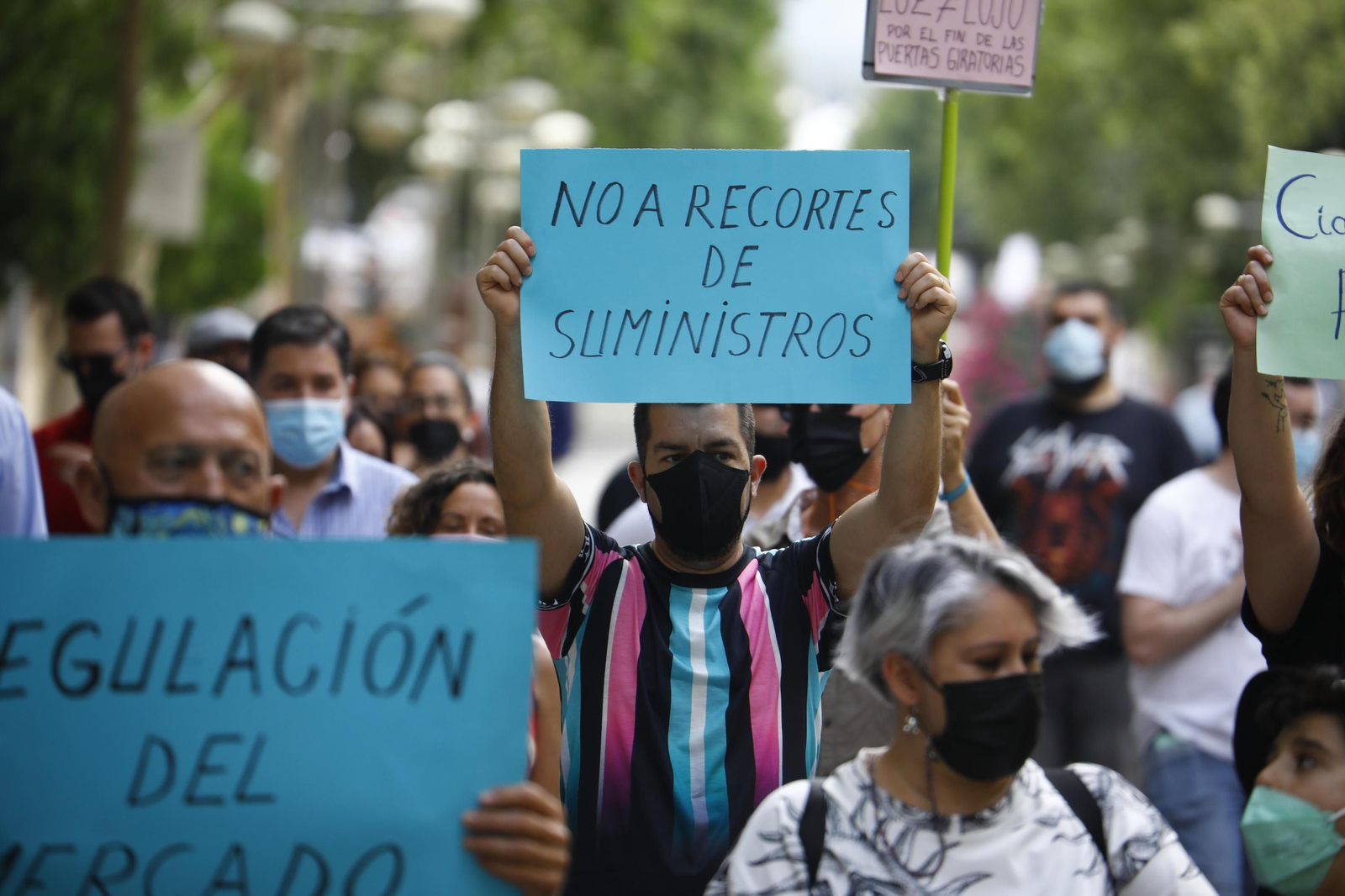 La manifestación en Córdoba contra la nueva tarifa de la luz, en imágenes