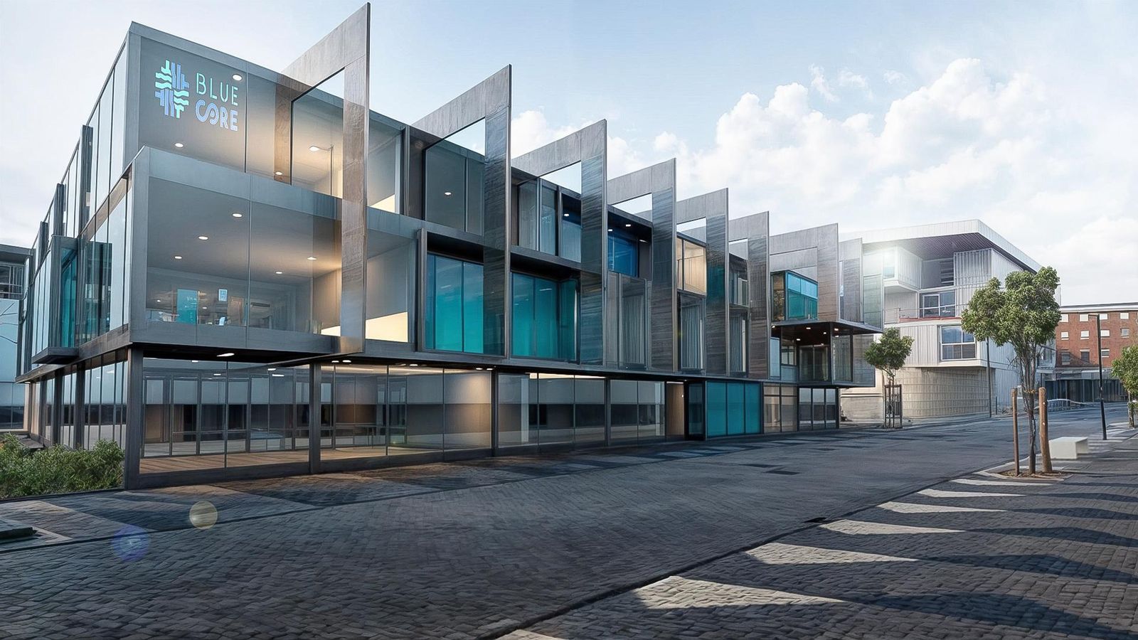 Diseño del futuro edificio Blue Core, que completará el complejo de la Zona Base.