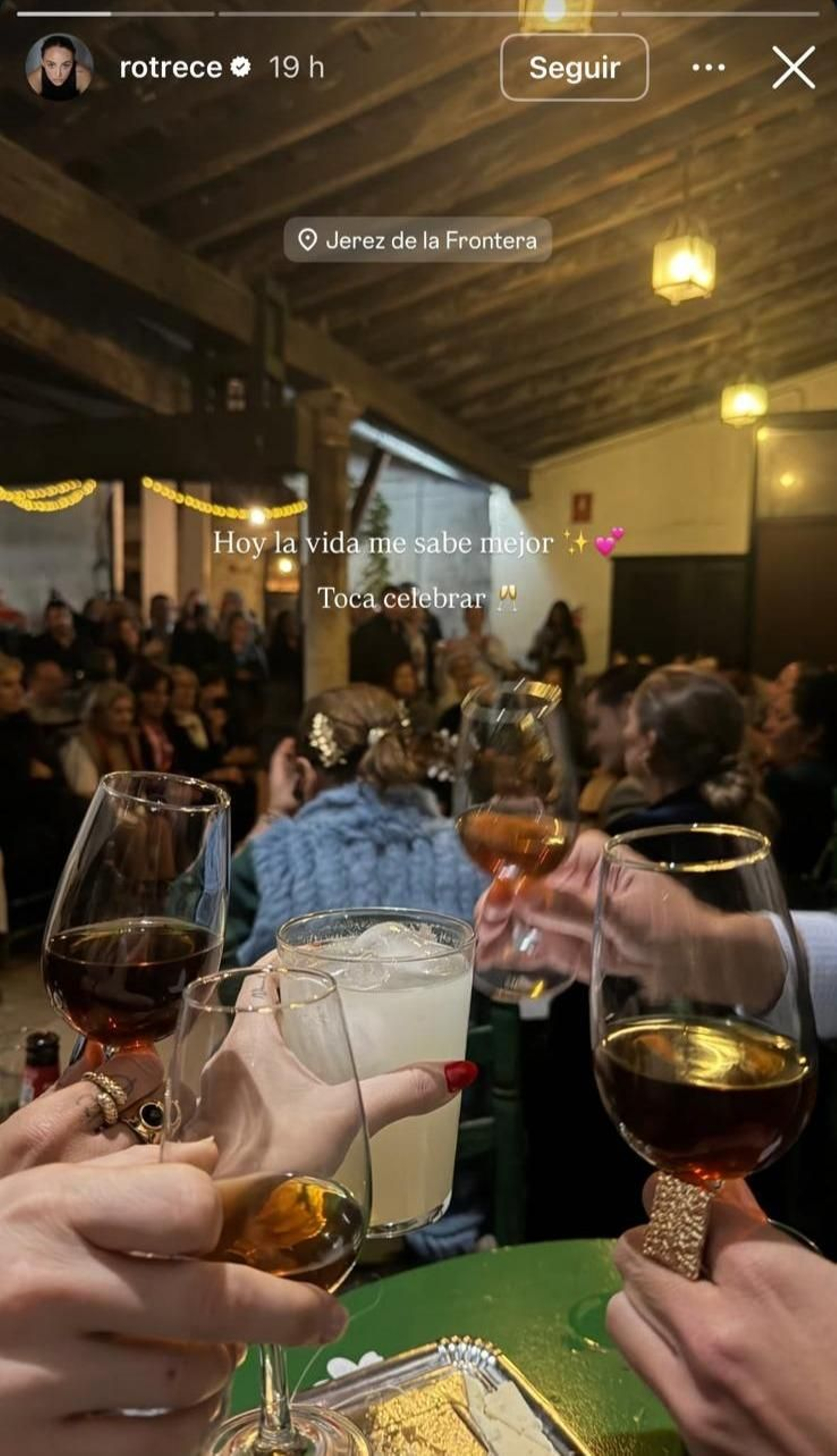 Story de Rocío Flores en una zambomba de Jerez.