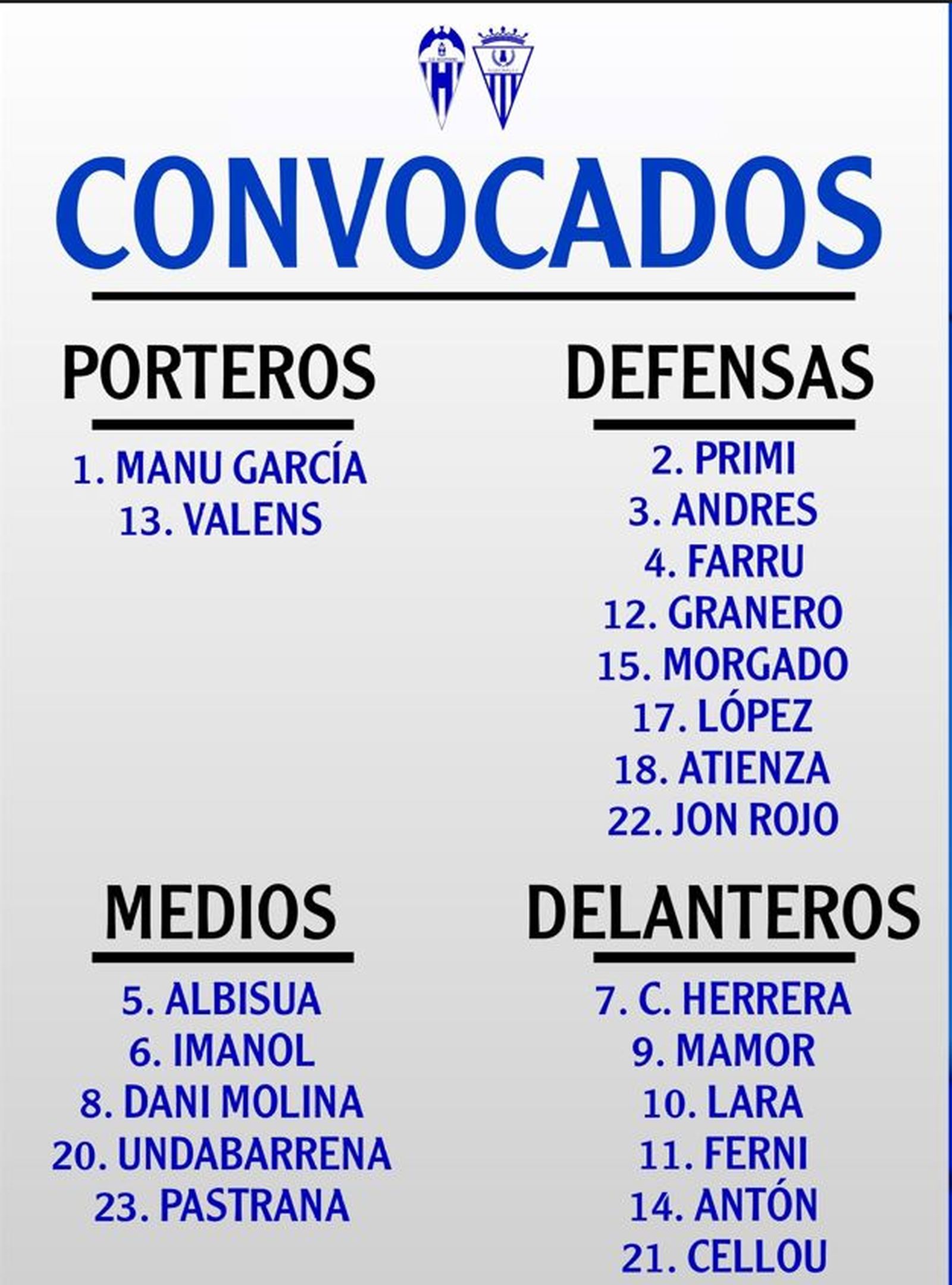 Convocatoria del CD Alcoyano para el duelo con el Algeciras