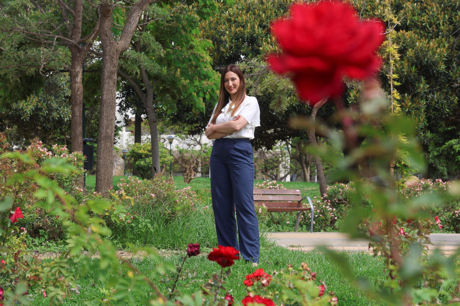 Mari Nieves Ramírez, en el parque de Huelin.