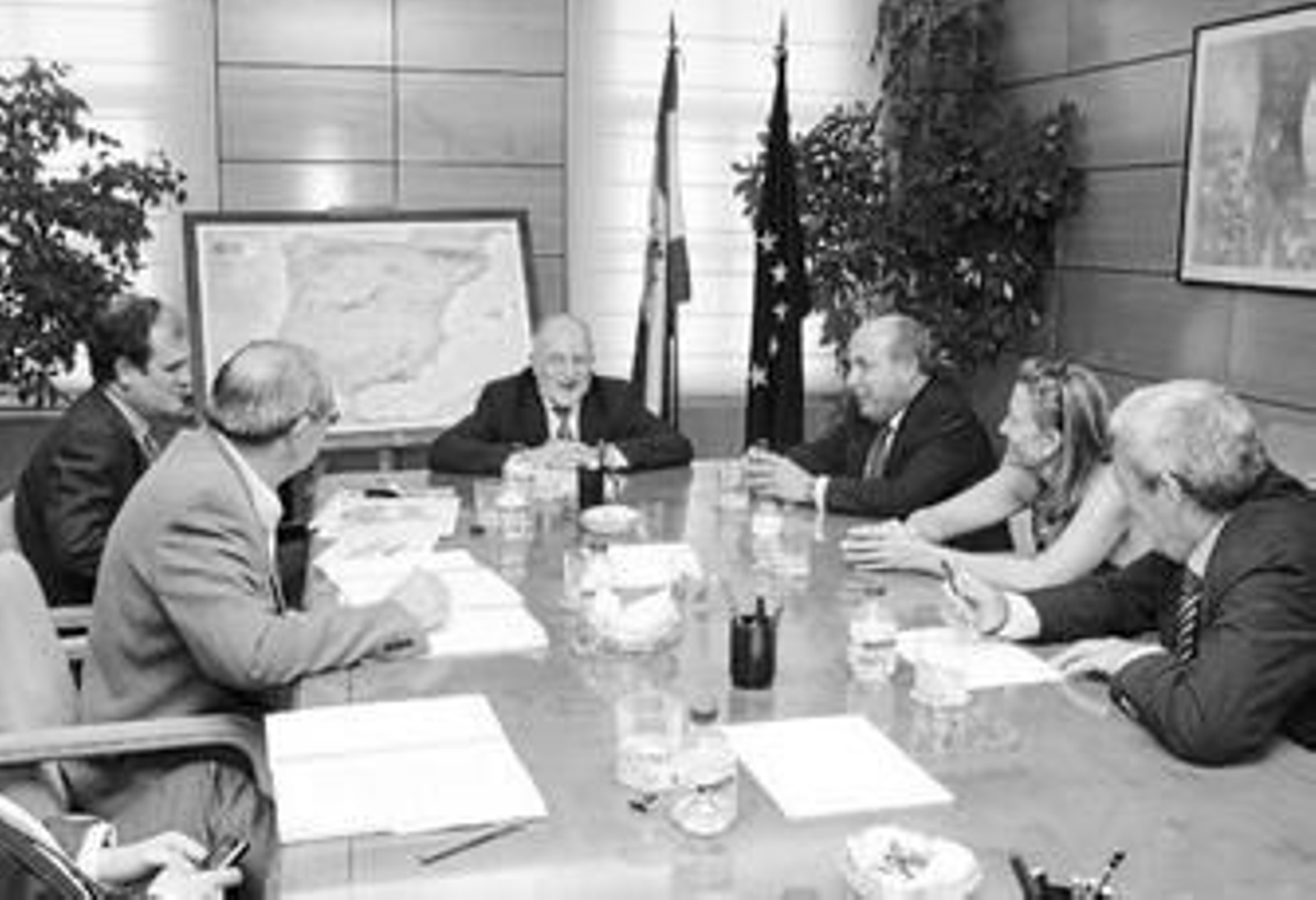 Imagen de la última reunión entre representantes del Ayuntamiento y del Ministerio de Fomento, celebrada en julio en Madrid.