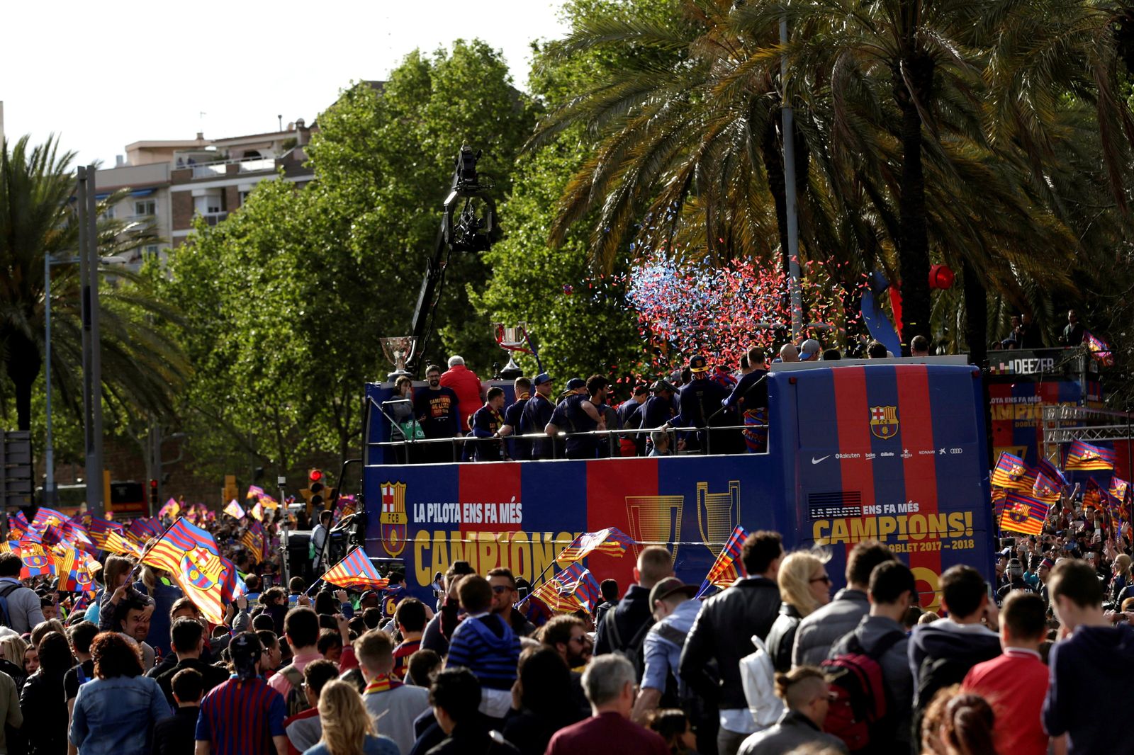 La celebración del doblete del Barça, en imágenes