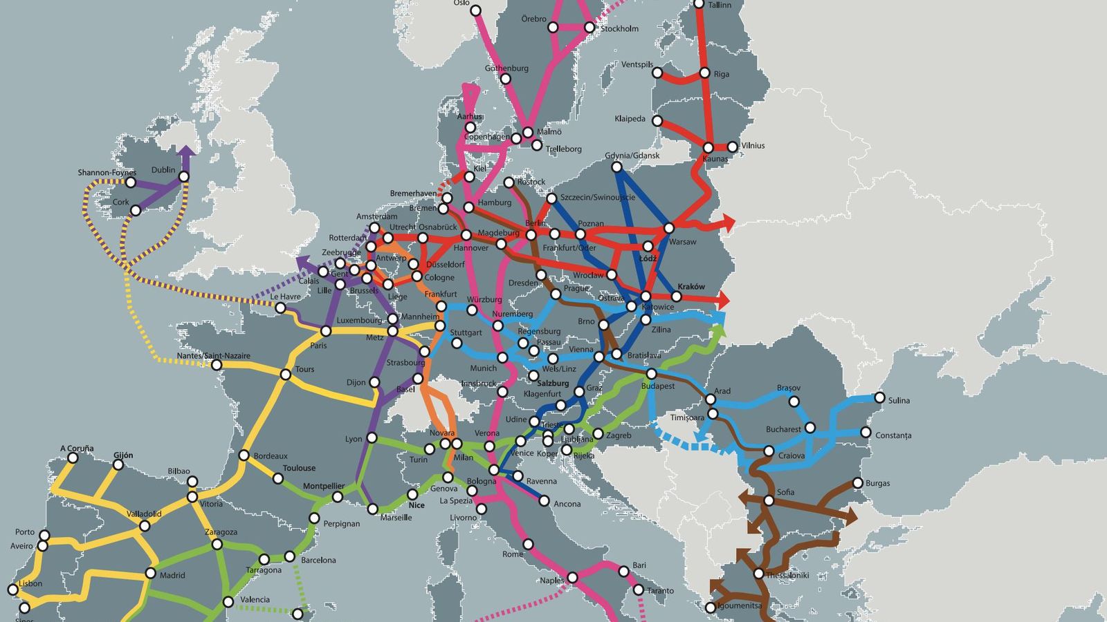 El objetivo de la norma  es dotar de infraestructuras de recarga a la red de la RTE-T .