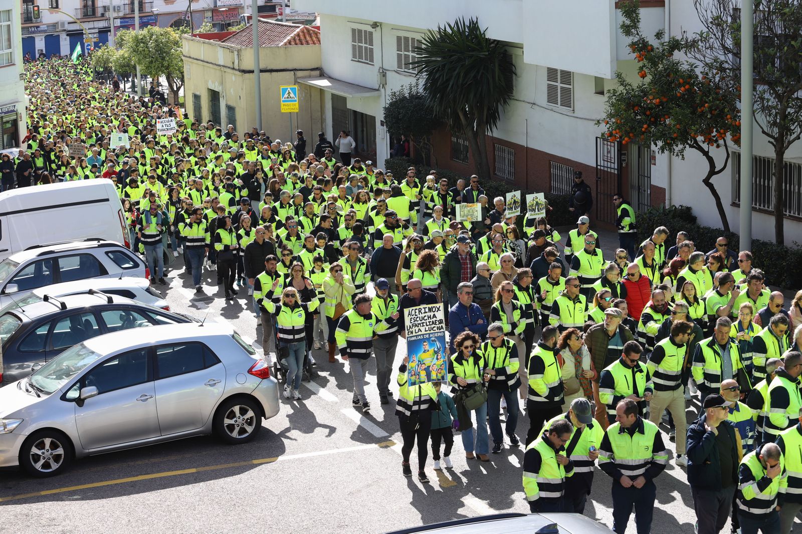 Las fotos de la manifestación de los trabajadores en huelga de Acerinox en Algeciras