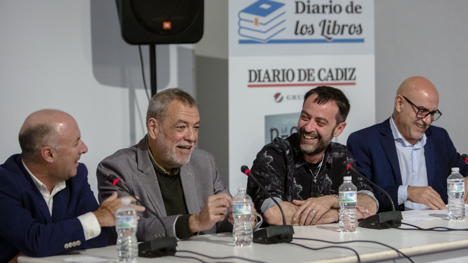 Jorge Díaz y Agustín Martínez, en el centro, flanqueados por Pedro Espinosa, a la izquierda, y Antonio Lao, a la derecha.