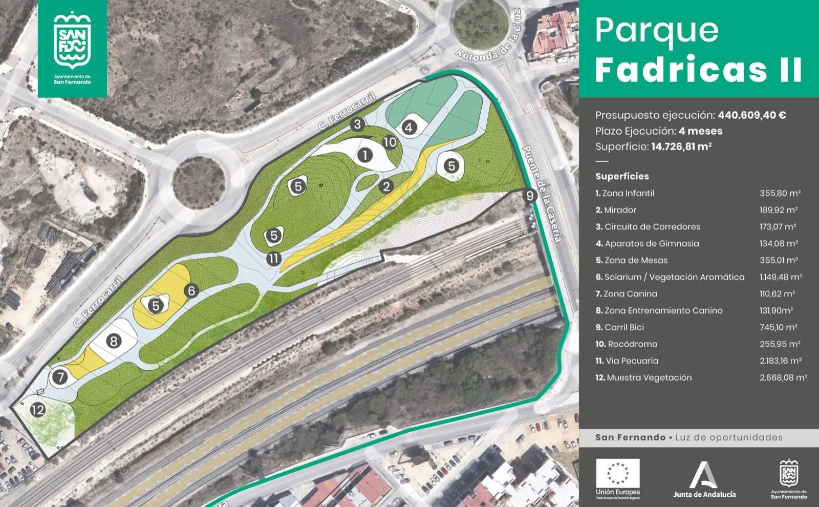 Plano del Parque de Fadricas II en San Fernando