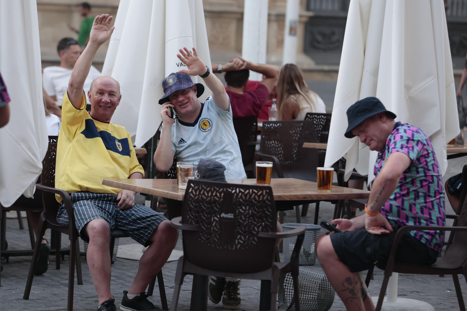 Aficionados escoceses en Sevilla