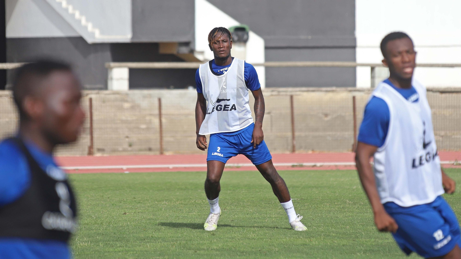 Jeremy Saygbe, en un entrenamiento con la Balona