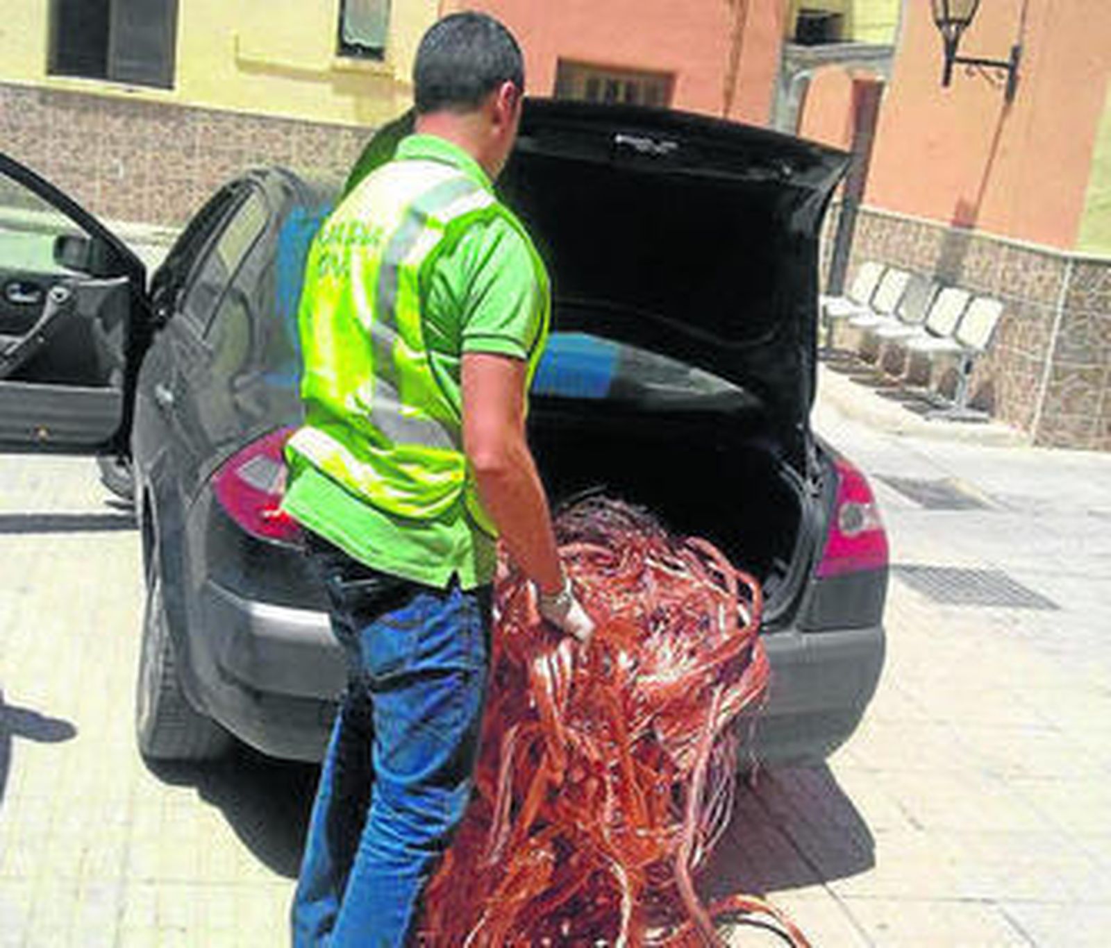 Imagen de archivo de la incautación de cobre robado.