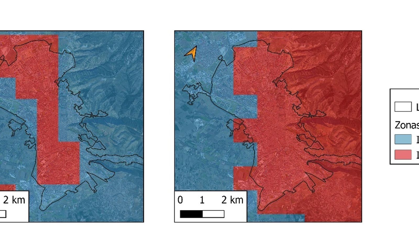 Superficie afectada con ICUS positiva diurna y nocturna.