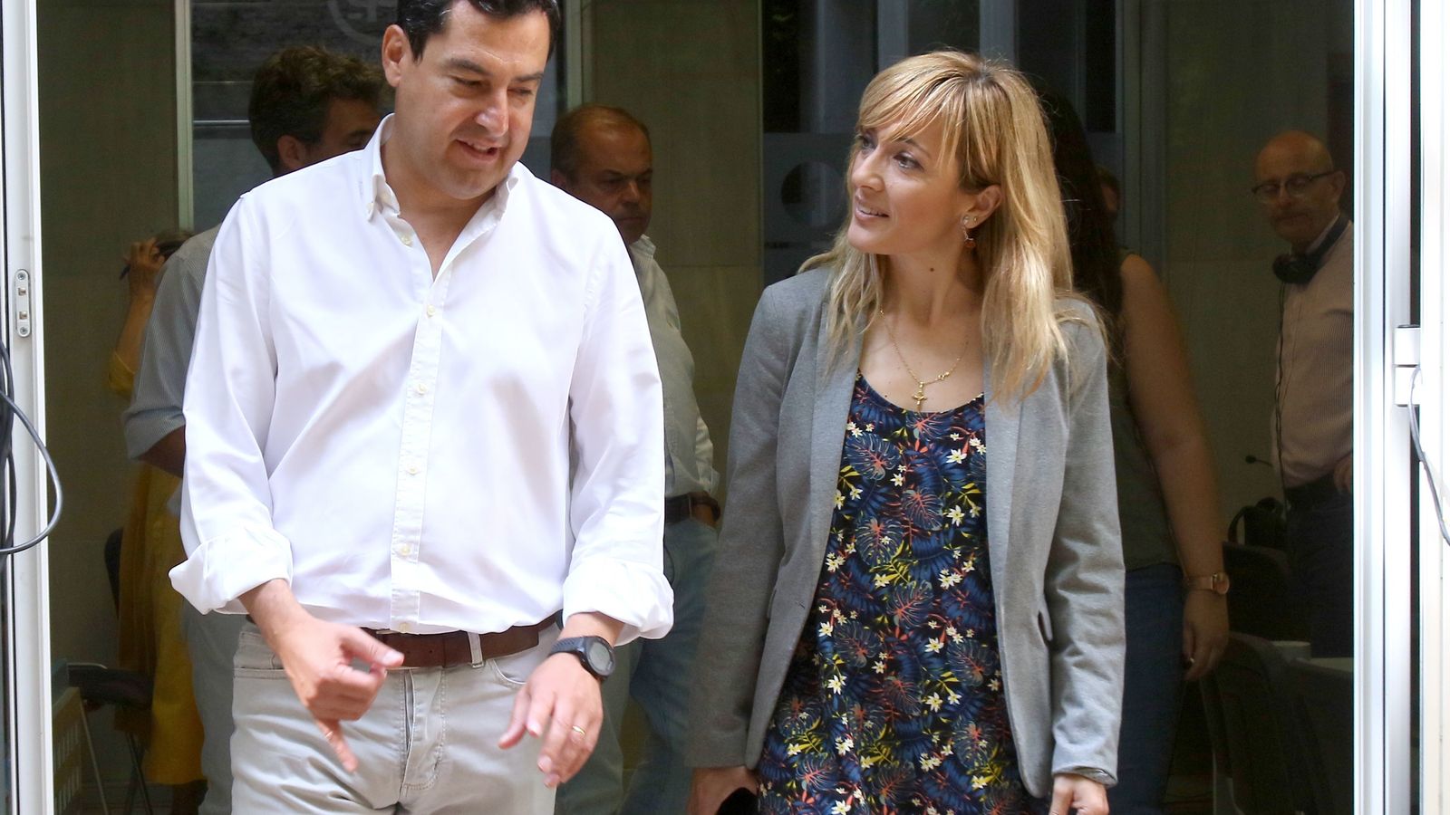 Juanma Moreno, el viernes pasado con la líder andaluza de UGT.