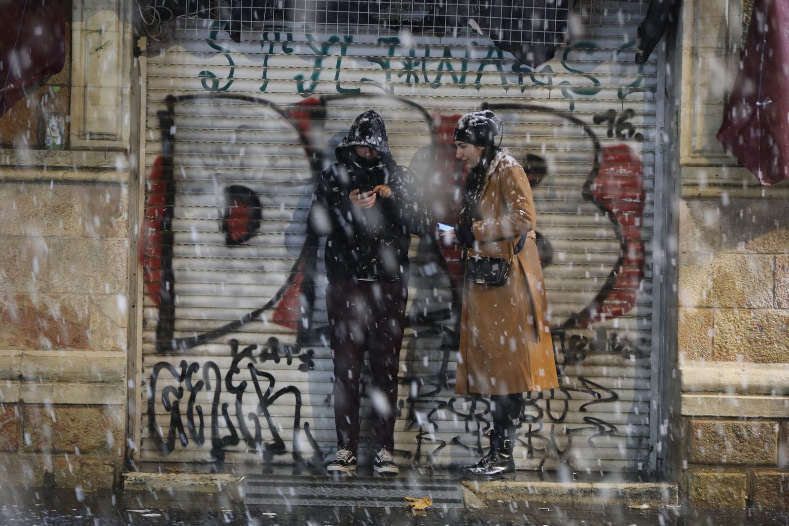 Jerusalén, cubierta de nieve tras el paso del temporal 'Elpida'