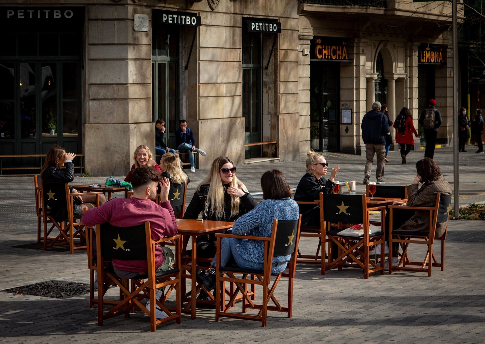 Una terraza en el centro de Barcelona.