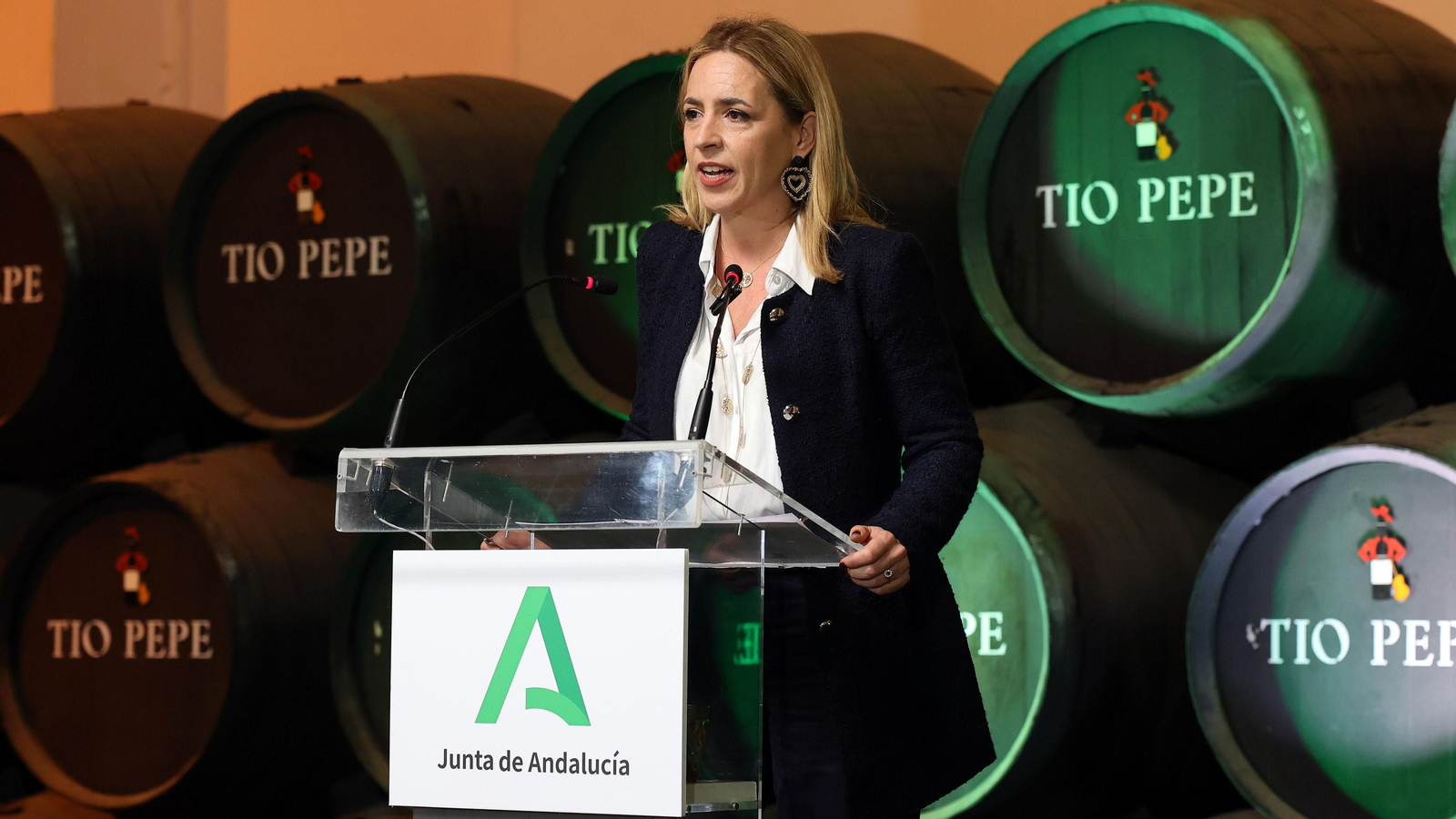 Presentación del stand de Andalucía en Fitur en Bodegas González Byass de Jerez Presentación del stand de Andalucía en Fitur en Bodegas González Byass de Jerez