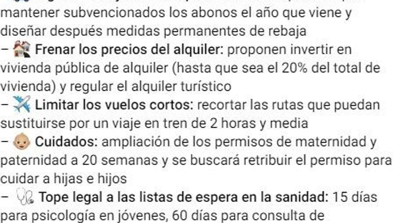 Principales puntos del acuerdo PSOE - Sumar