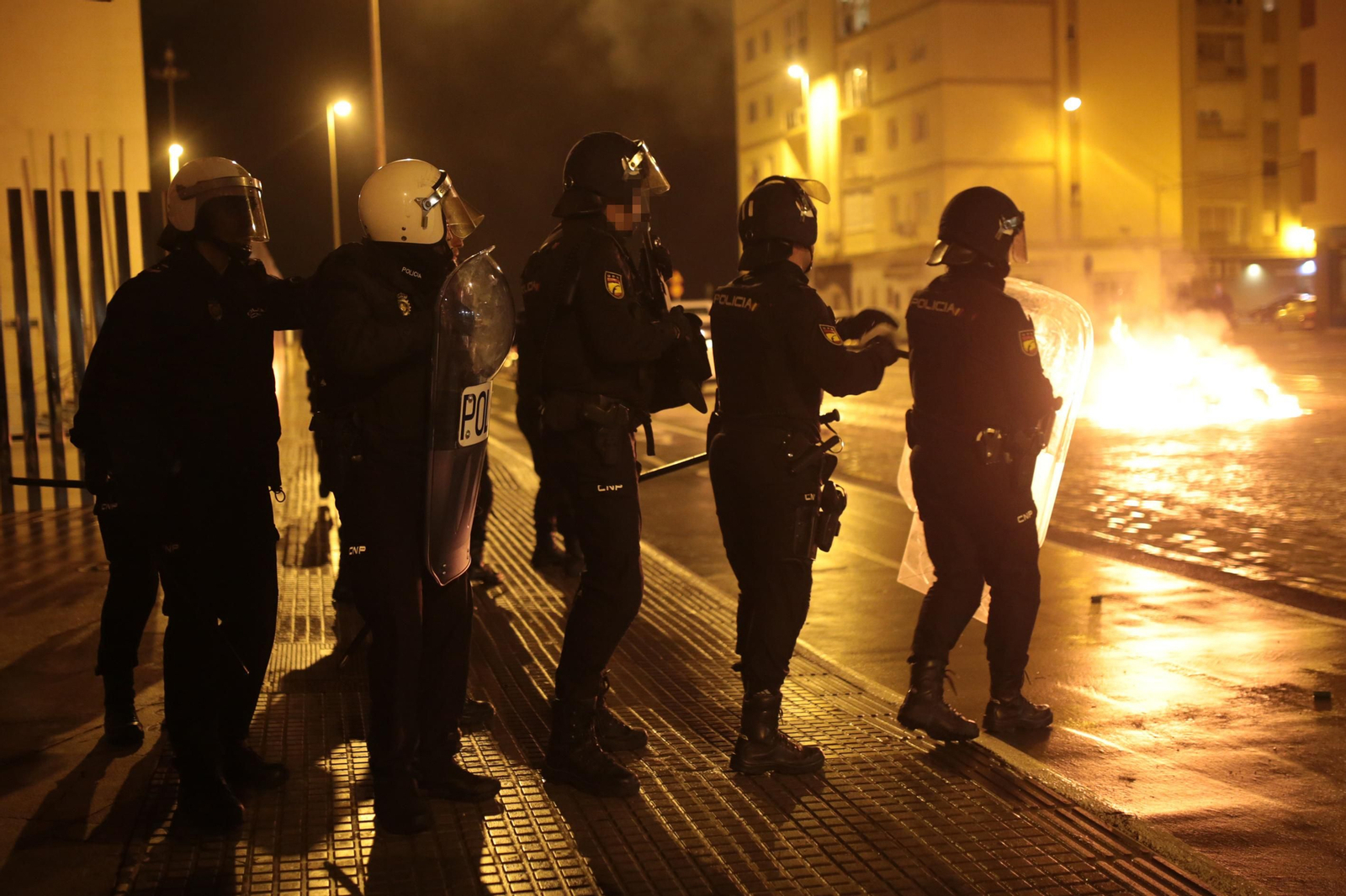 Disturbios en la manifestación de Cádiz