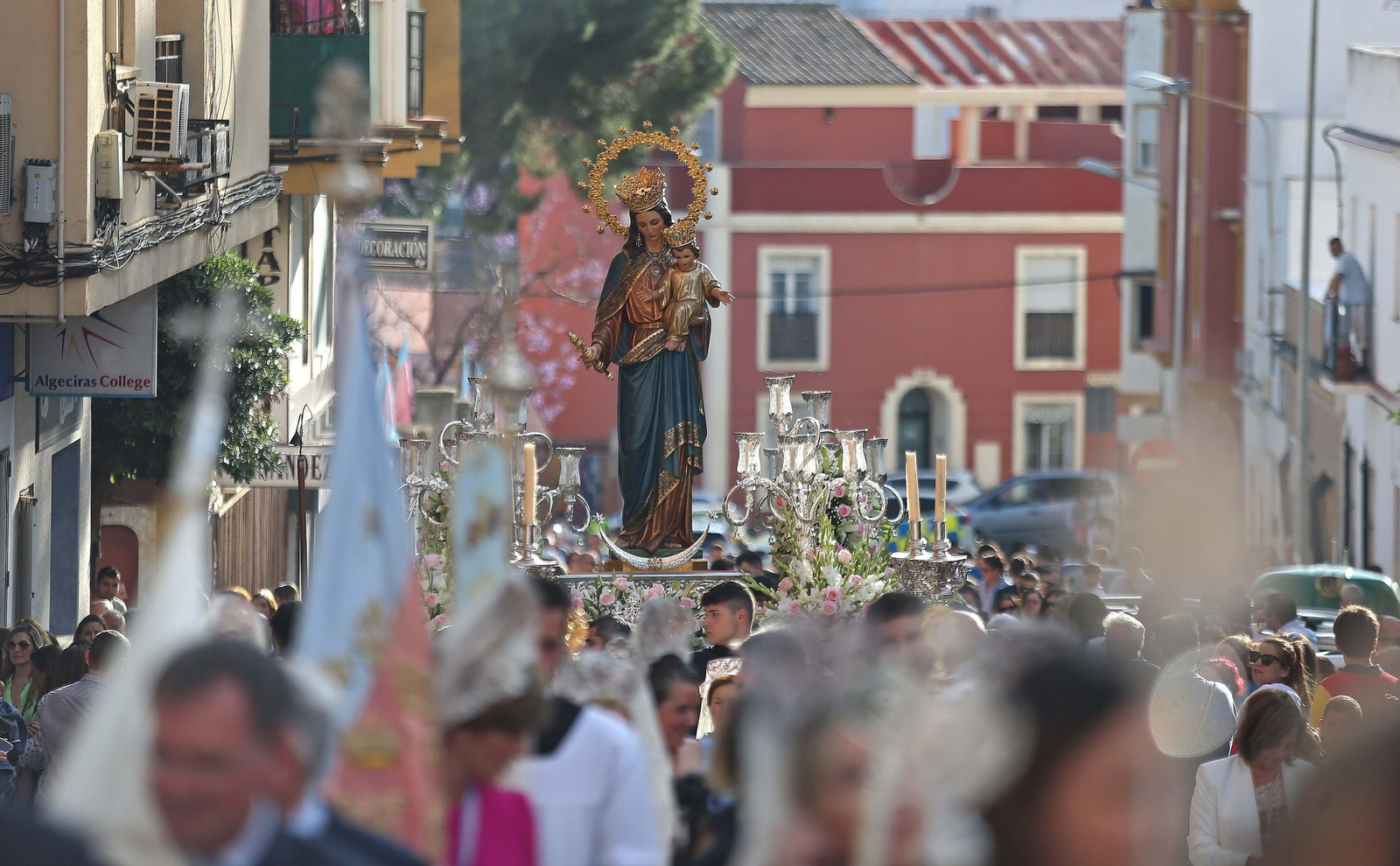 Procesión de María Auxiliadora en Algeciras.