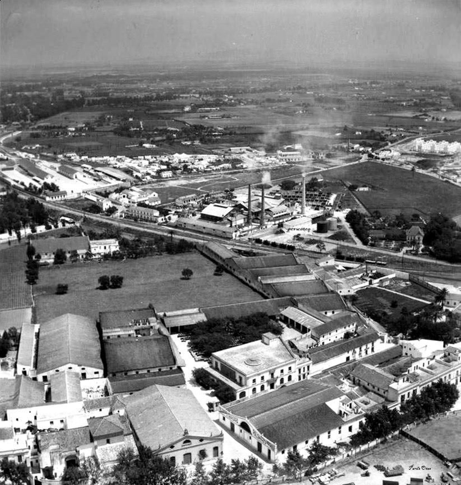 Vista aérea del complejo bodeguero.