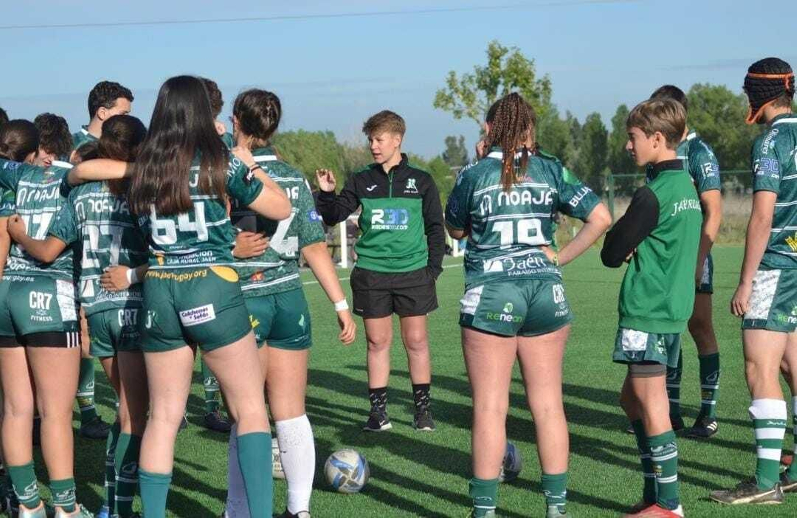 Carmen Carmona en la imagen durante un entrenamiento del Jaén Rugby