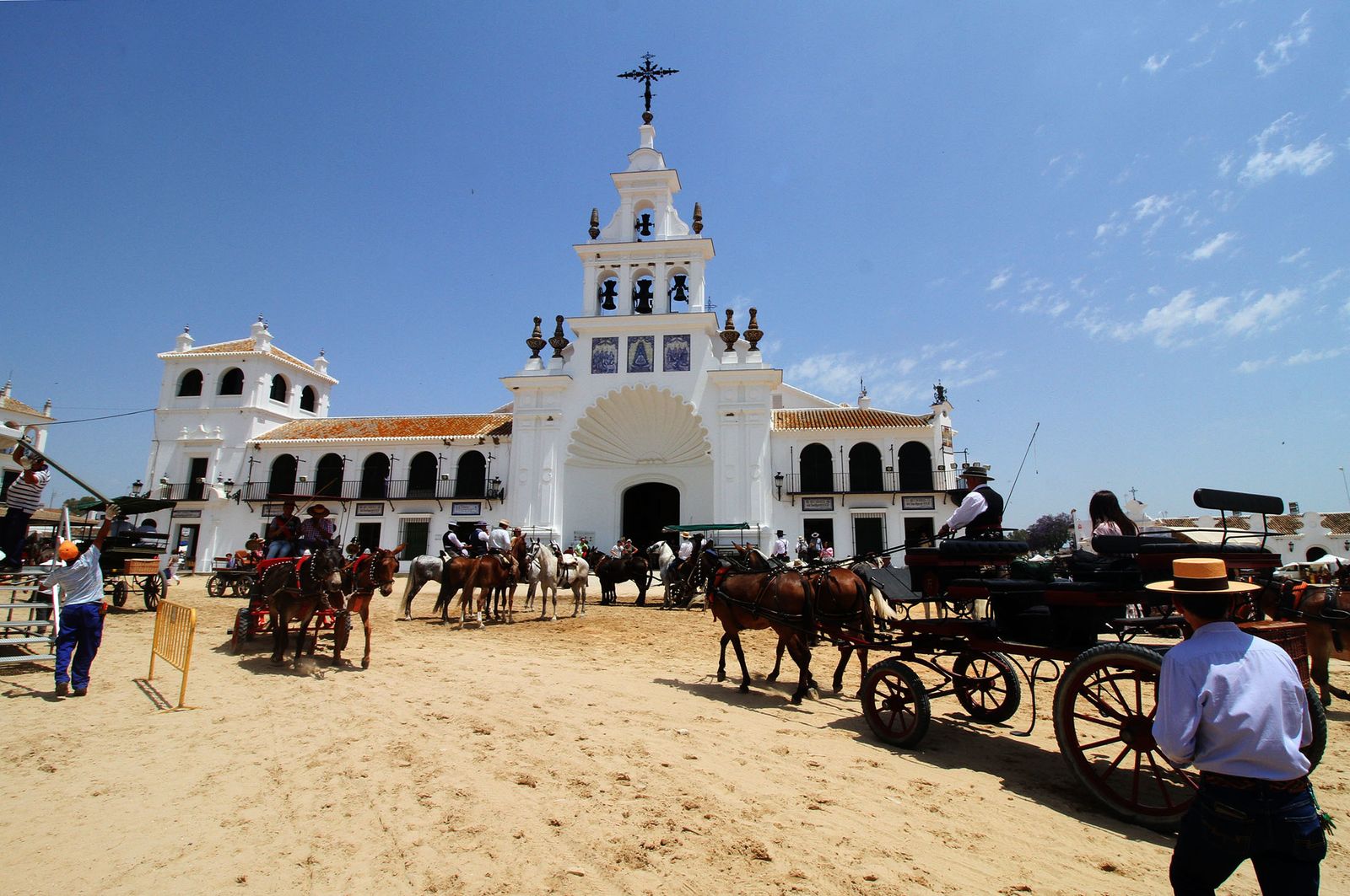 Ambiente en la aldea del Rocío.
