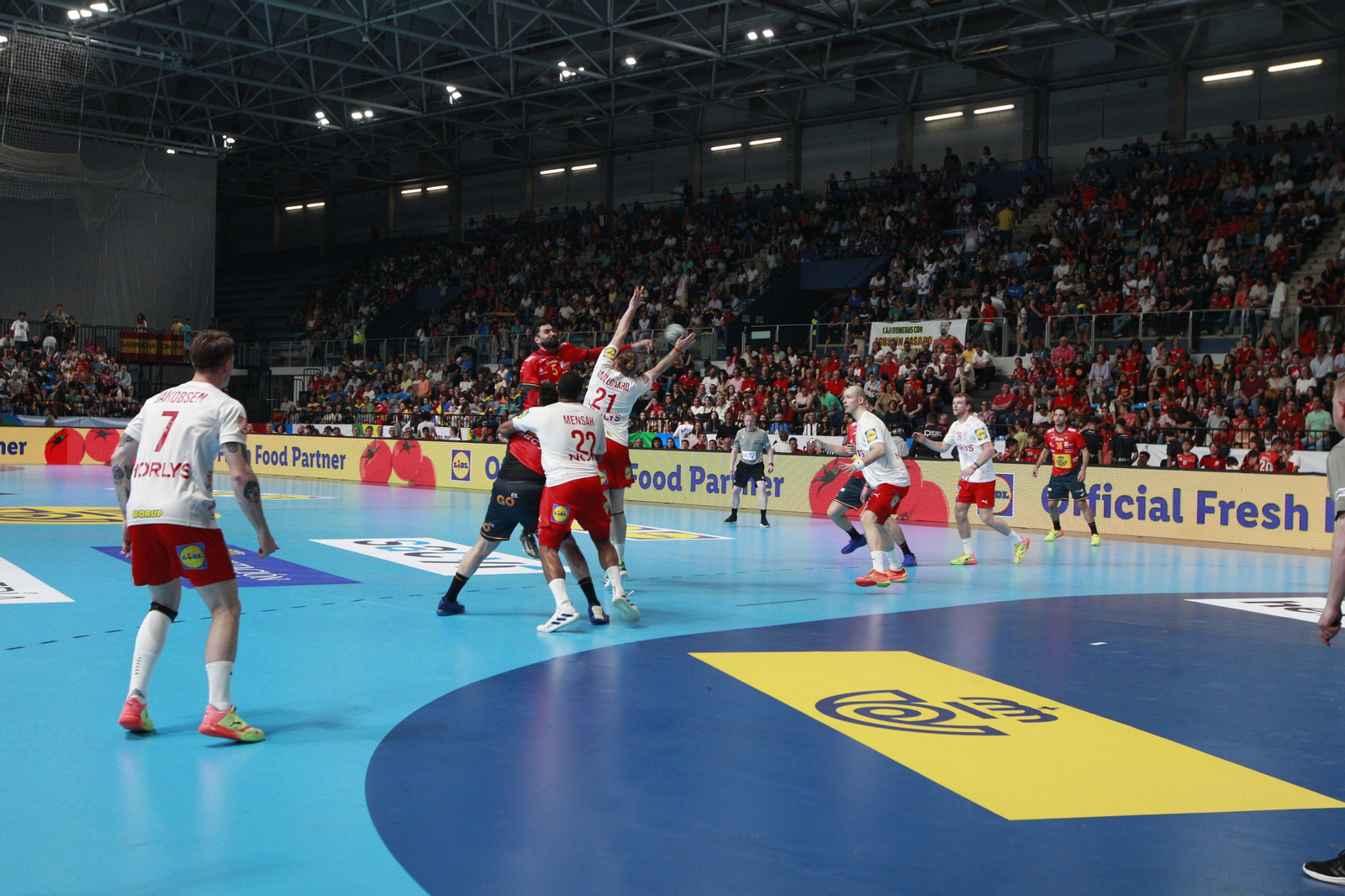 Imágenes del España-Dinamarca de la EHF Euro Cup de balonmano, en Almería