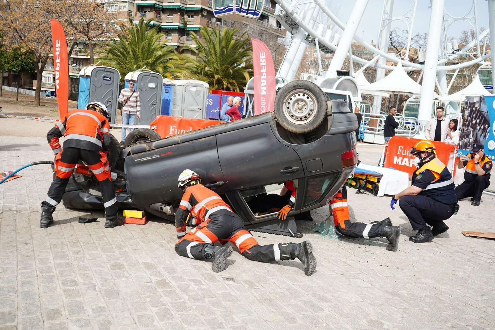 Imagen de las maniobras realizadas en el simulacro