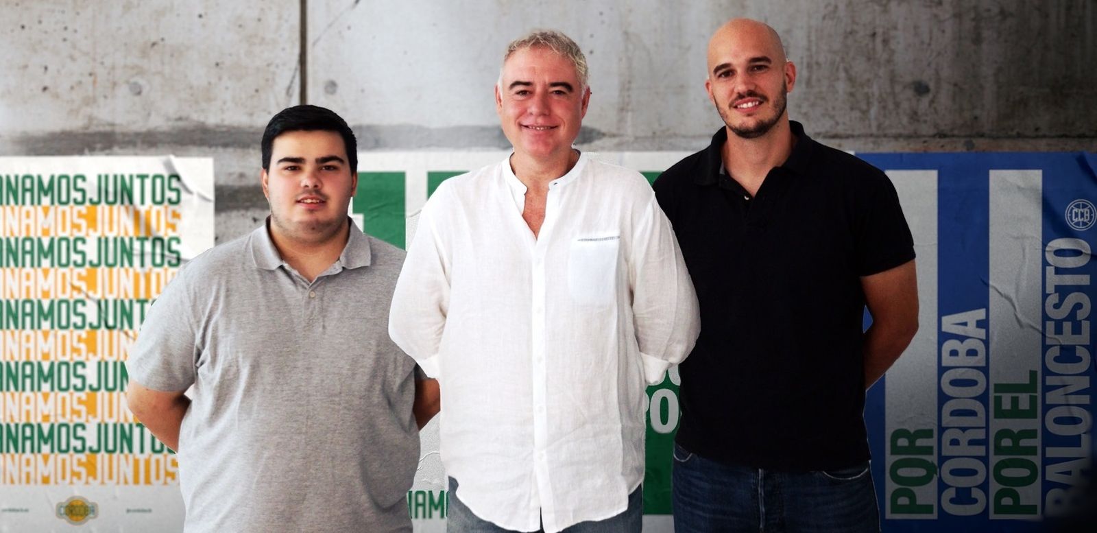 Miguel Ángel Luque posa junto a Nacho Pastor y Manuel Figueroa.