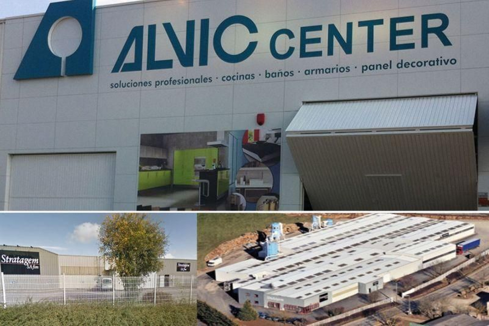 Instalaciones de Grupo Alvic arriba y de Stratagem, abajo.