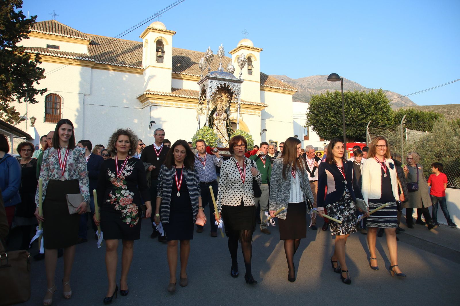 Las imágenes de la Virgen de Gádor en su recorrido a Berja