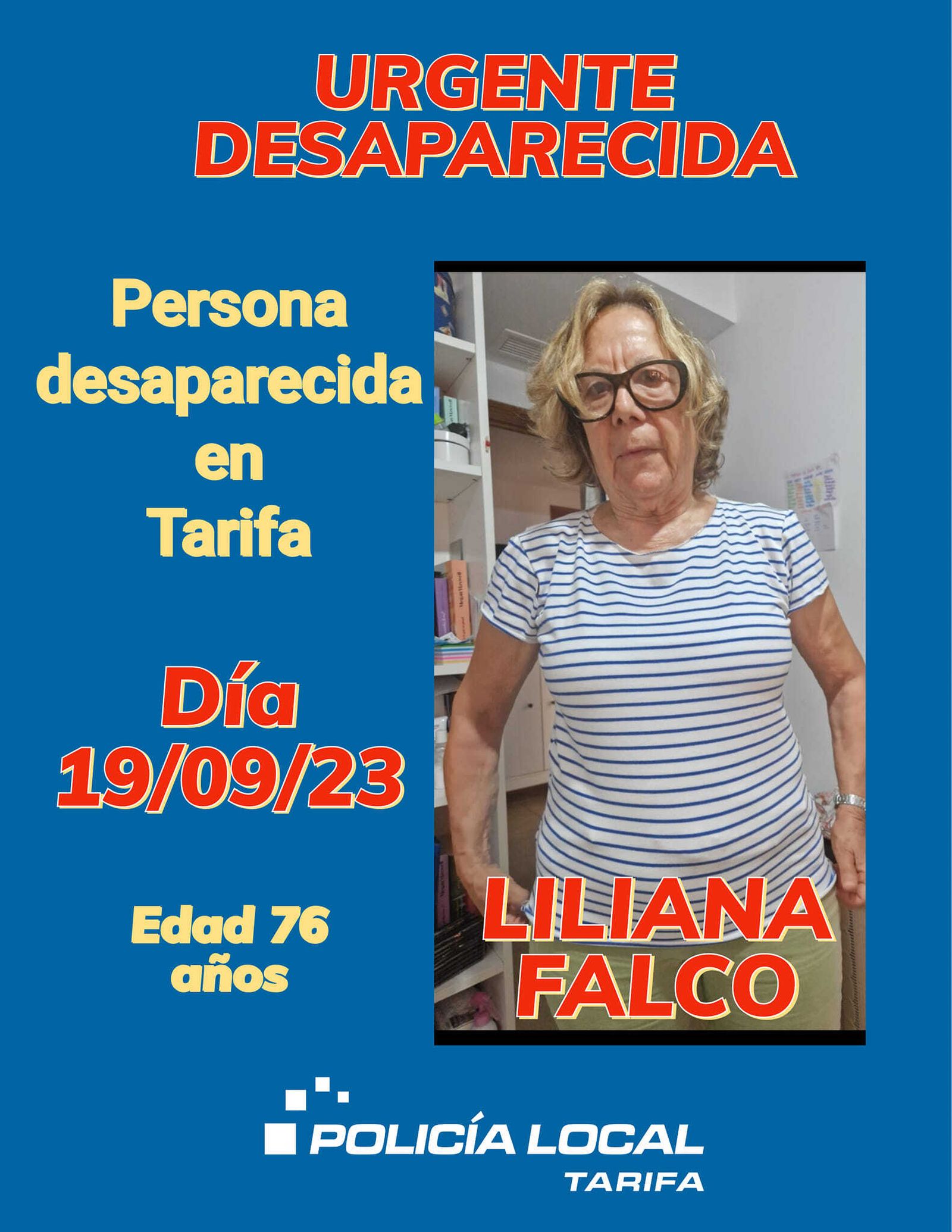 La mujer desaparecida en Tarifa este jueves.